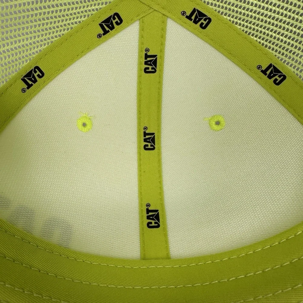Cat Caterpillar High Visibility Neon Yellow Logo‎ Trucker Hat One Size Fits Most
